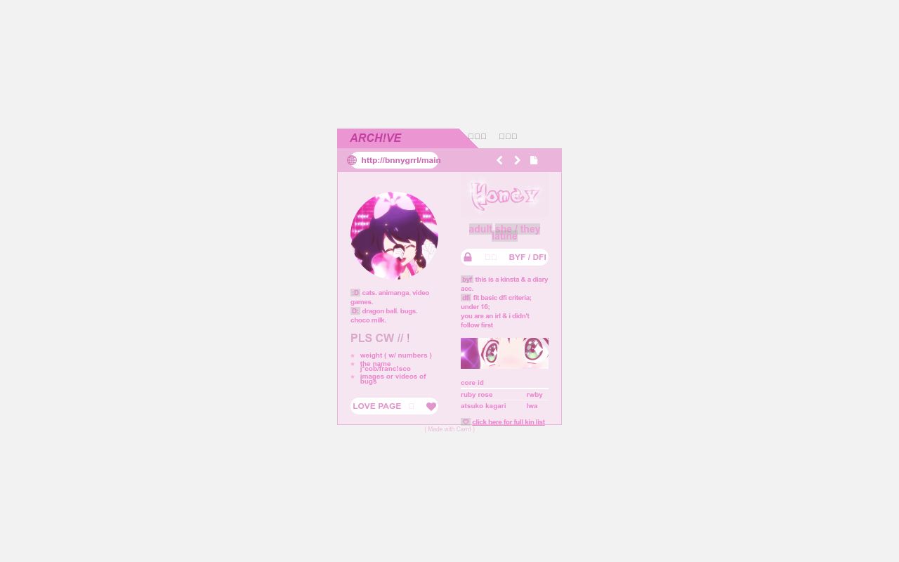 Carrd profile picture for @hopping